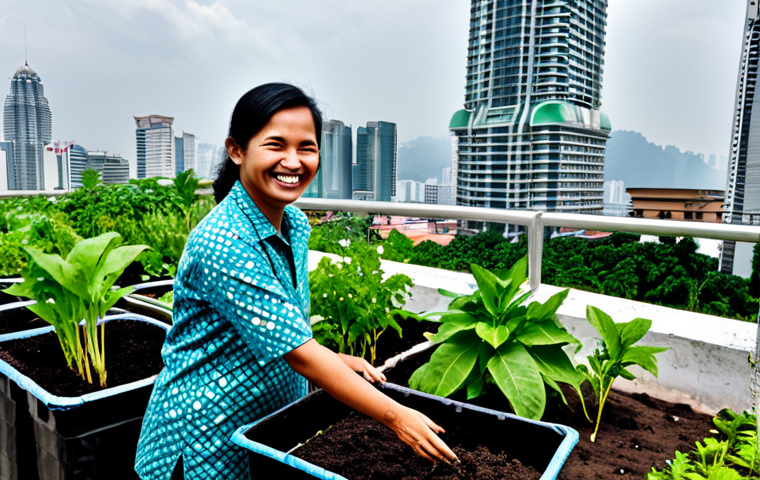 도시농업 공동체 네트워크 구축 - Community Garden Gathering**

"A diverse group of Malaysians tending to a lush community garden fill...