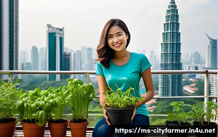 도시농업과 지역사회 발전 - **Prompt 1: The Serenity of a Malaysian Balcony Garden**
"A cozy and vibrant urban balcony garde...